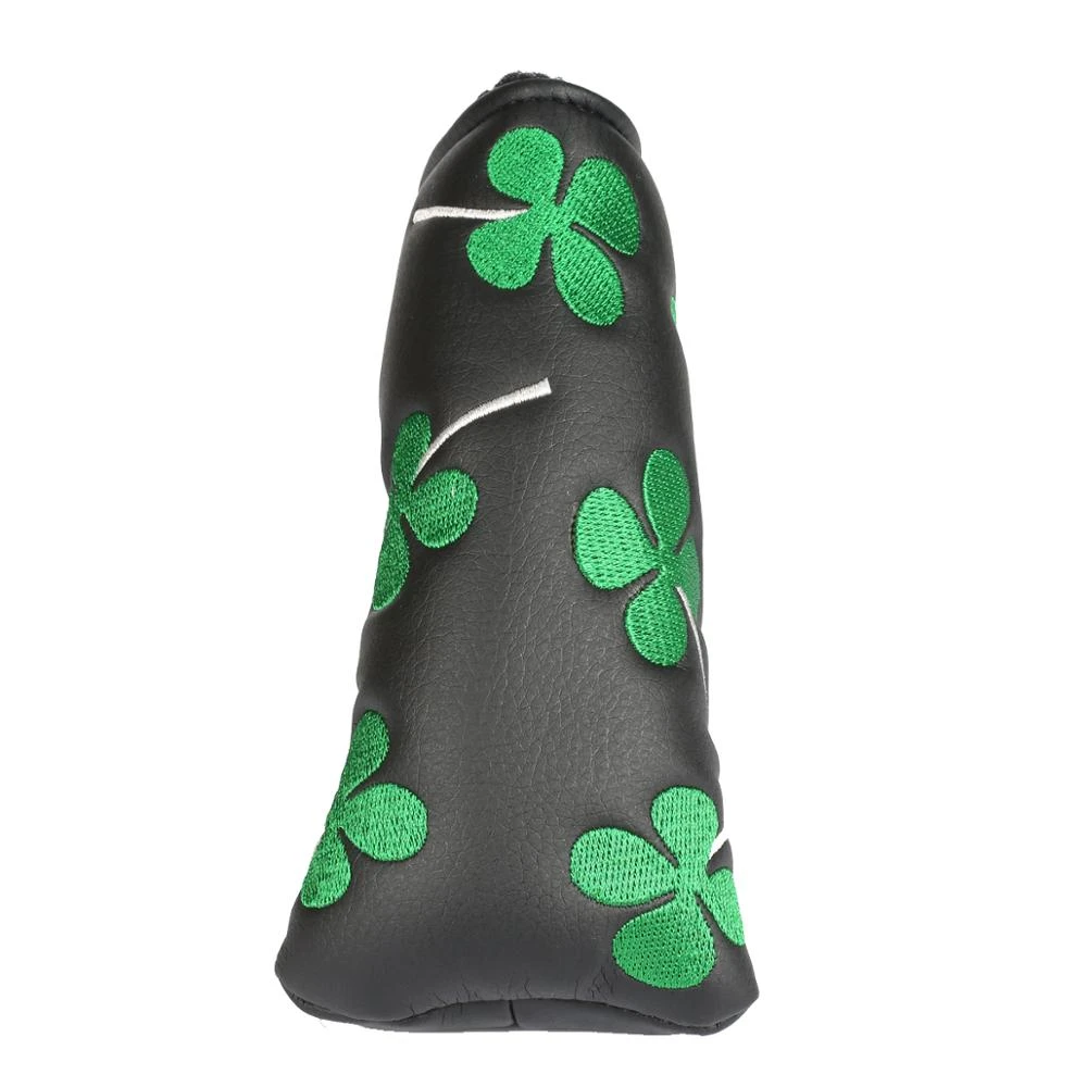 Volf Golf Black Synthetic Leather Shamrock Putter Cover - Image 3