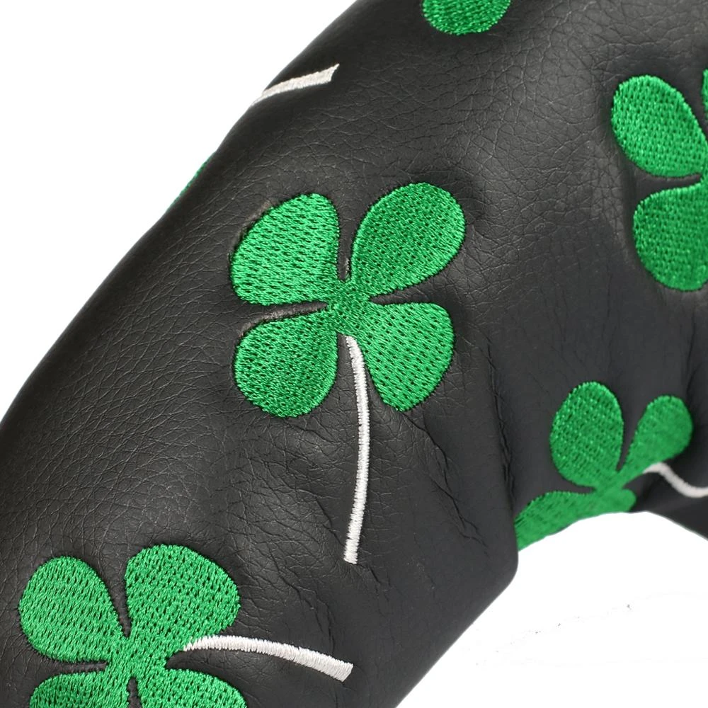 Volf Golf Black Synthetic Leather Shamrock Putter Cover - Image 6